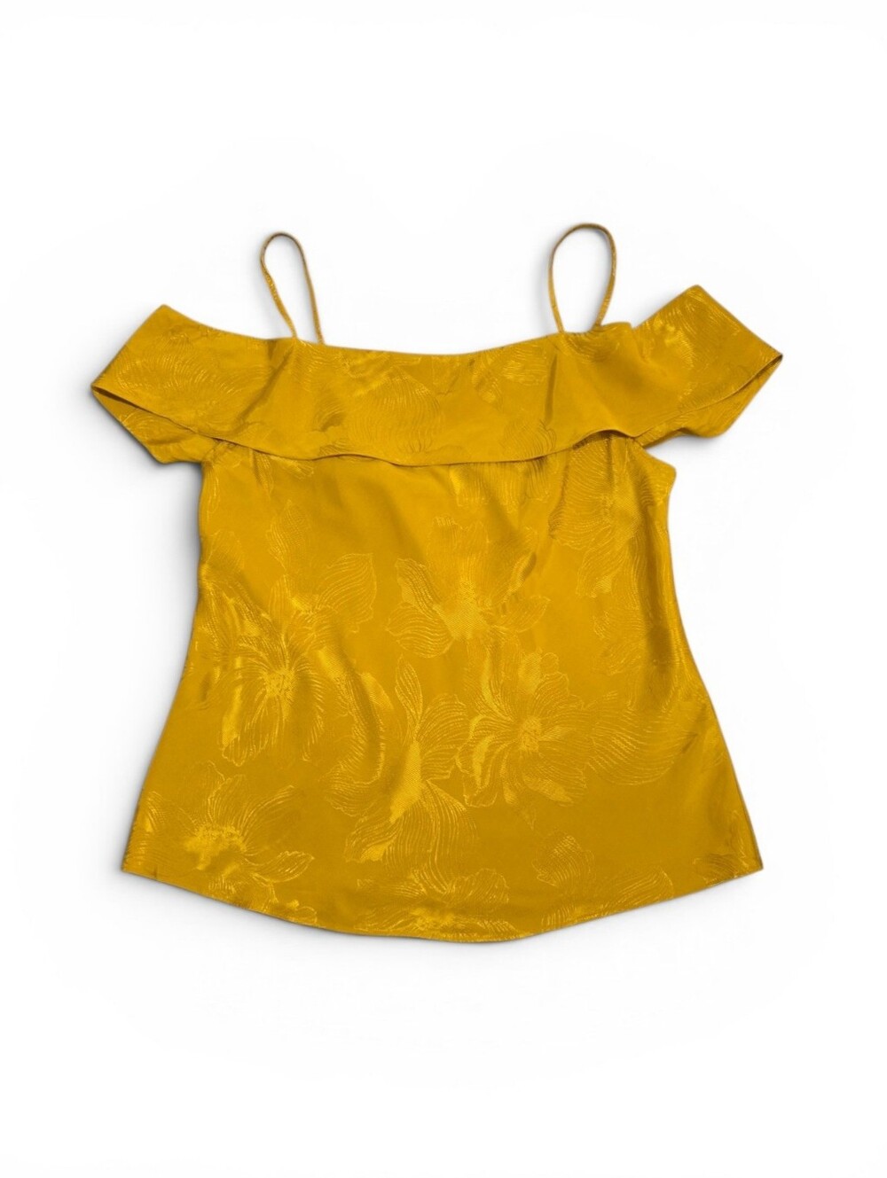 Banana Republic Factory Satin Strappy Draped Off The Shoulder Cami 6 Chai Tea
